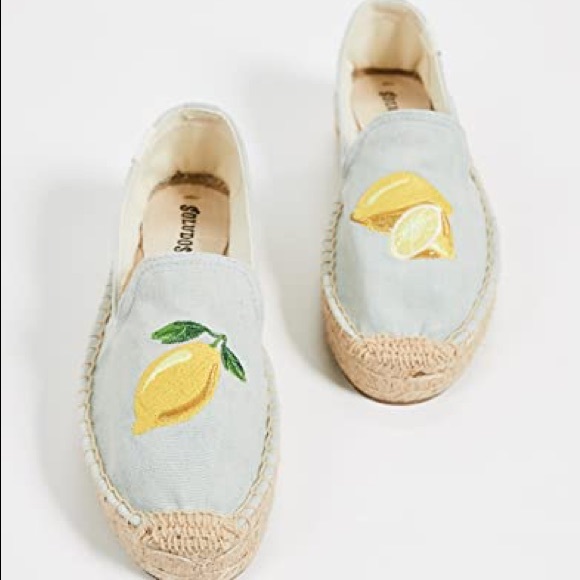 Soludos Shoes - NWOB Soludos Lemon Embroidered Smoking Slipper Espadrilles